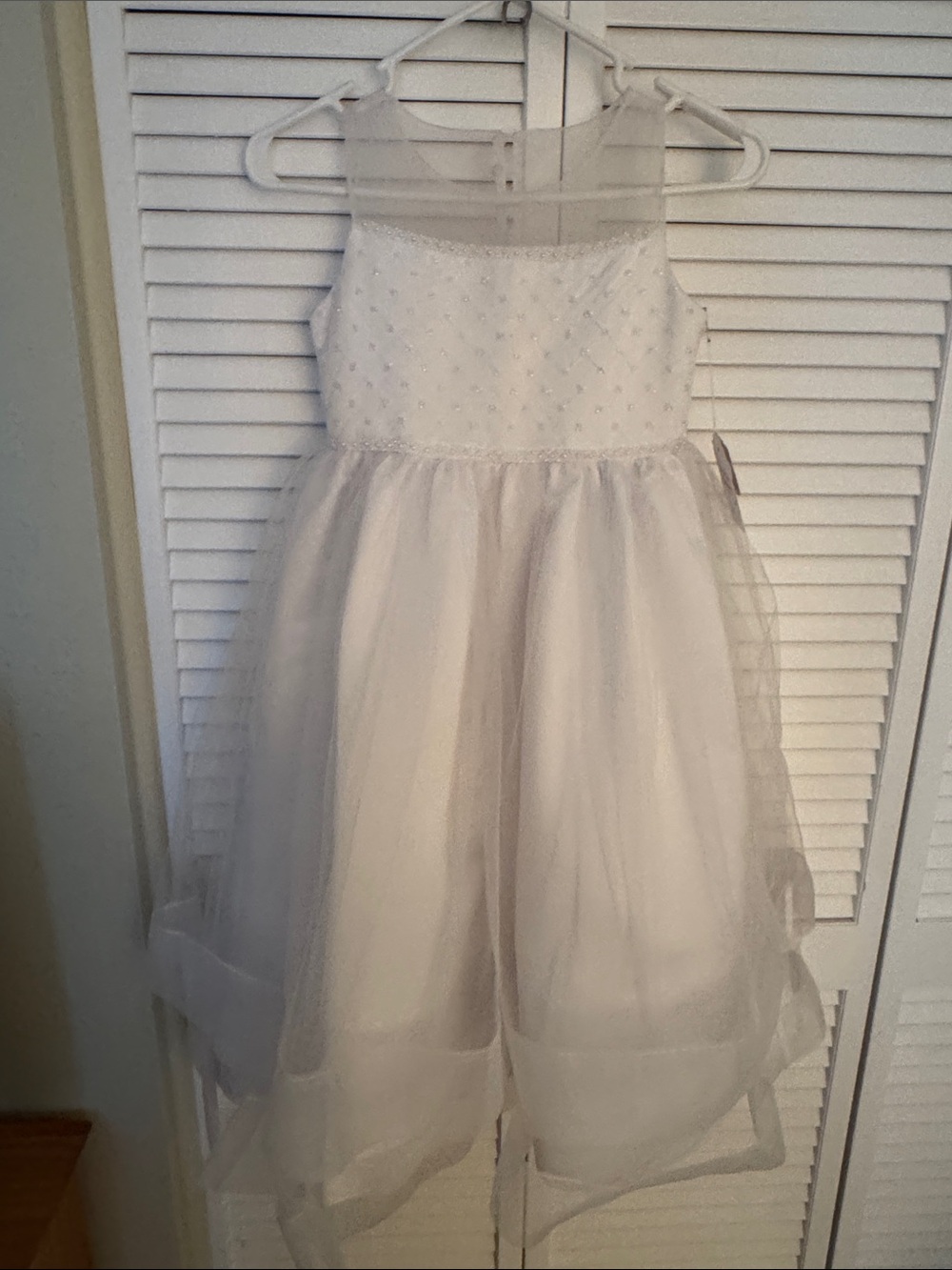 NWT Bonnie Jean White Tulle Communion / Flower Girl Dress